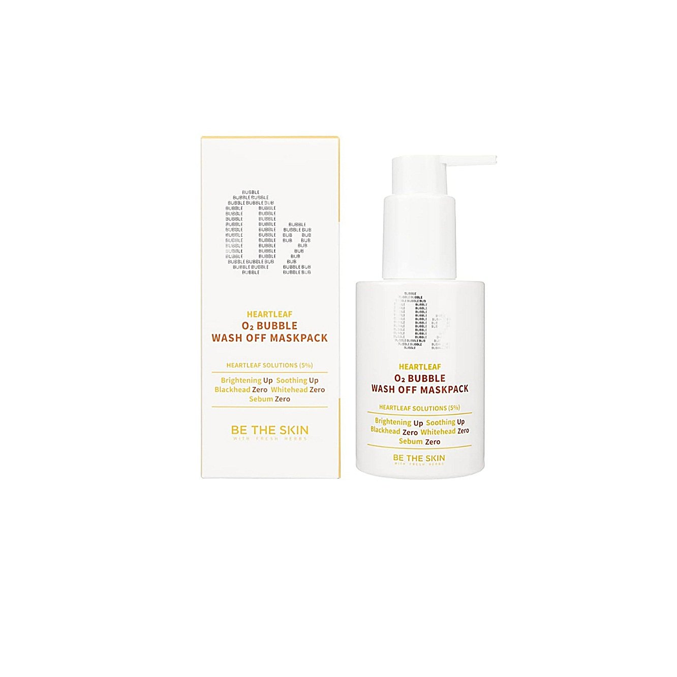 BE THE SKIN – HEARTLEAF O2 BUBBLE WASH OFF MASK PACK